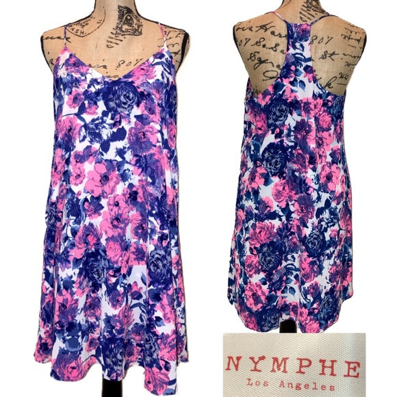 GUC Nymph Flowy Slip/Cami Boho Summer Shift Dress - Picture 5 of 7